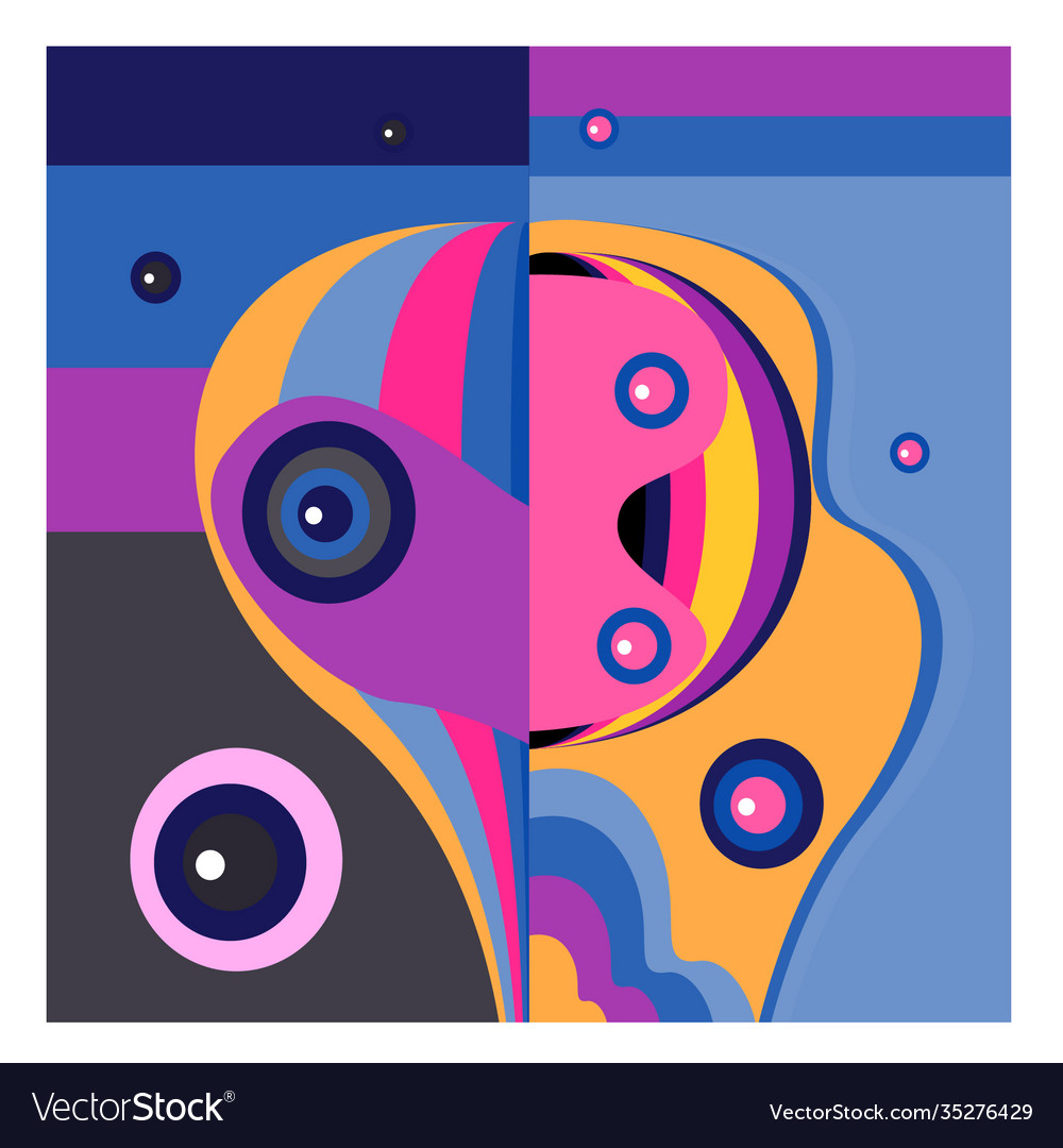 Colorful geometric and curve background pattern