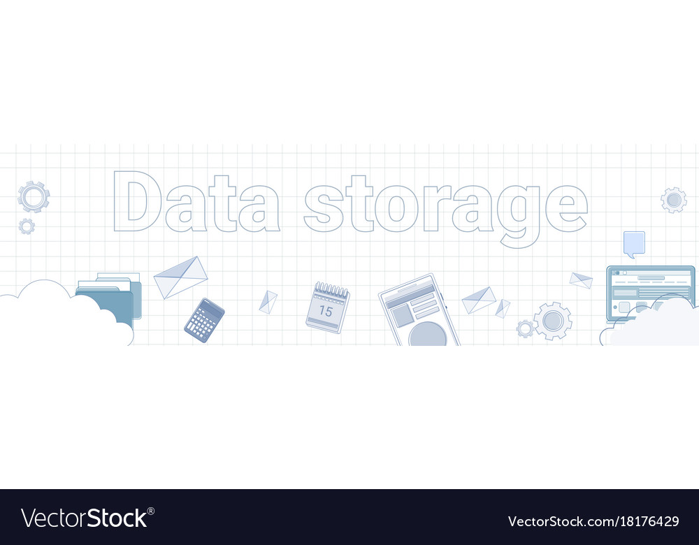 Data storage word on squared background horizontal