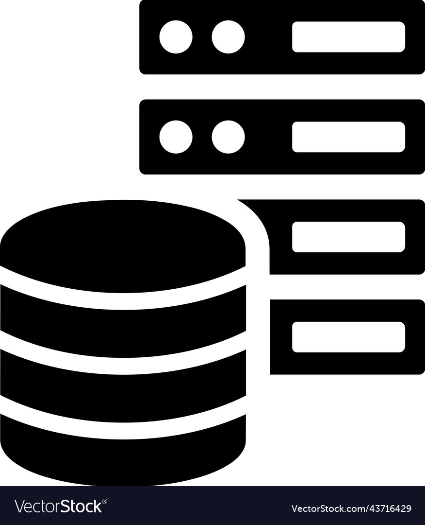 Database server icon black graphics