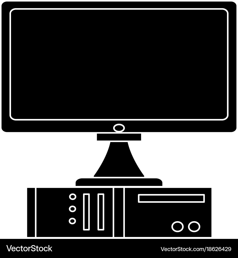 Desk computer technology Royalty Free Vector Image