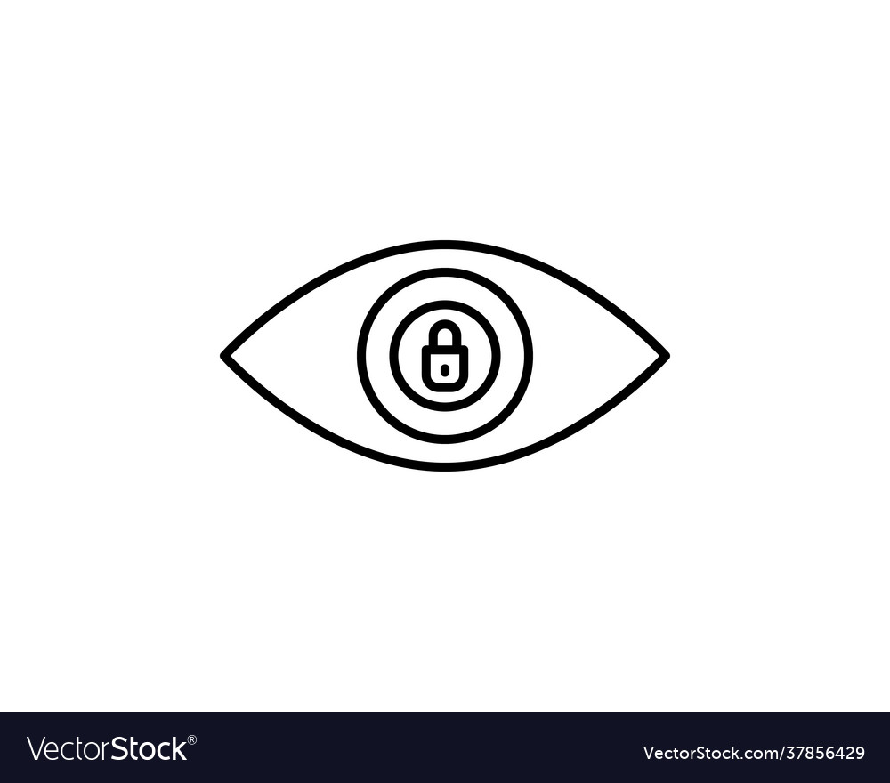 Eye lock icon outline for web Royalty Free Vector Image