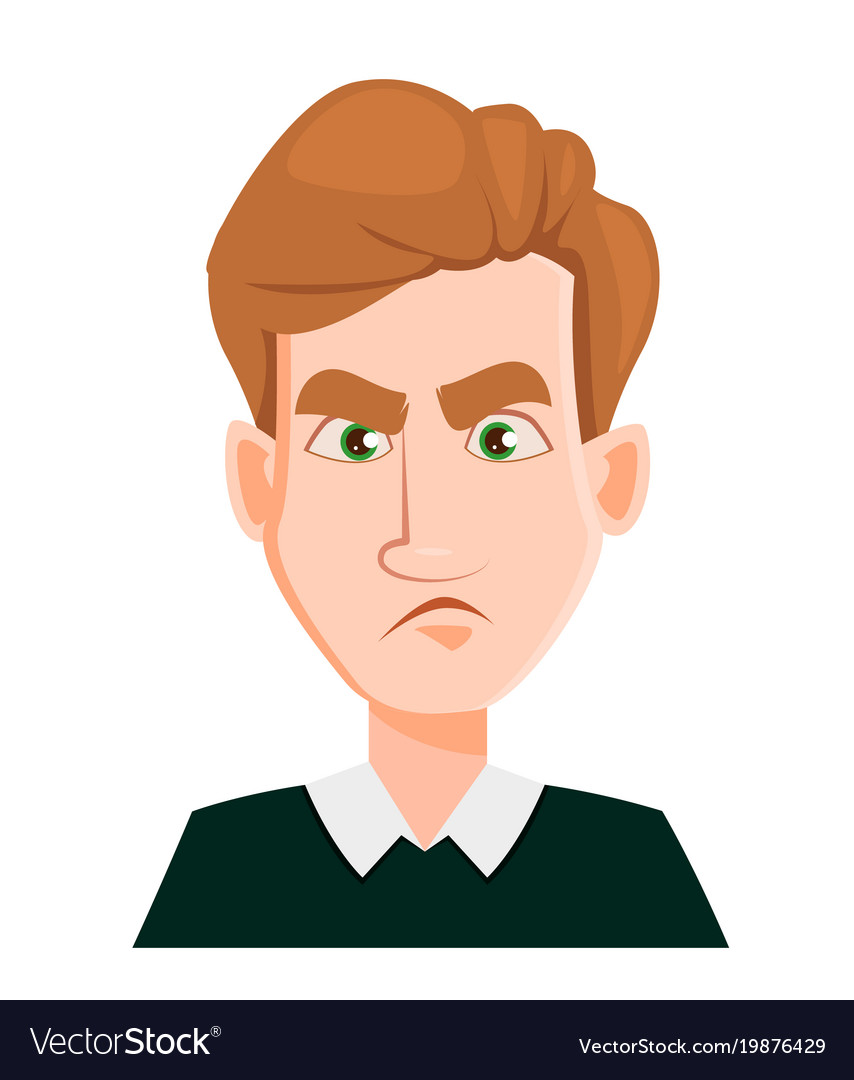 Face expression a man with blond hair - sad Vector Image