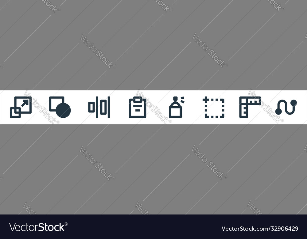Graphic design line icons linear set quality