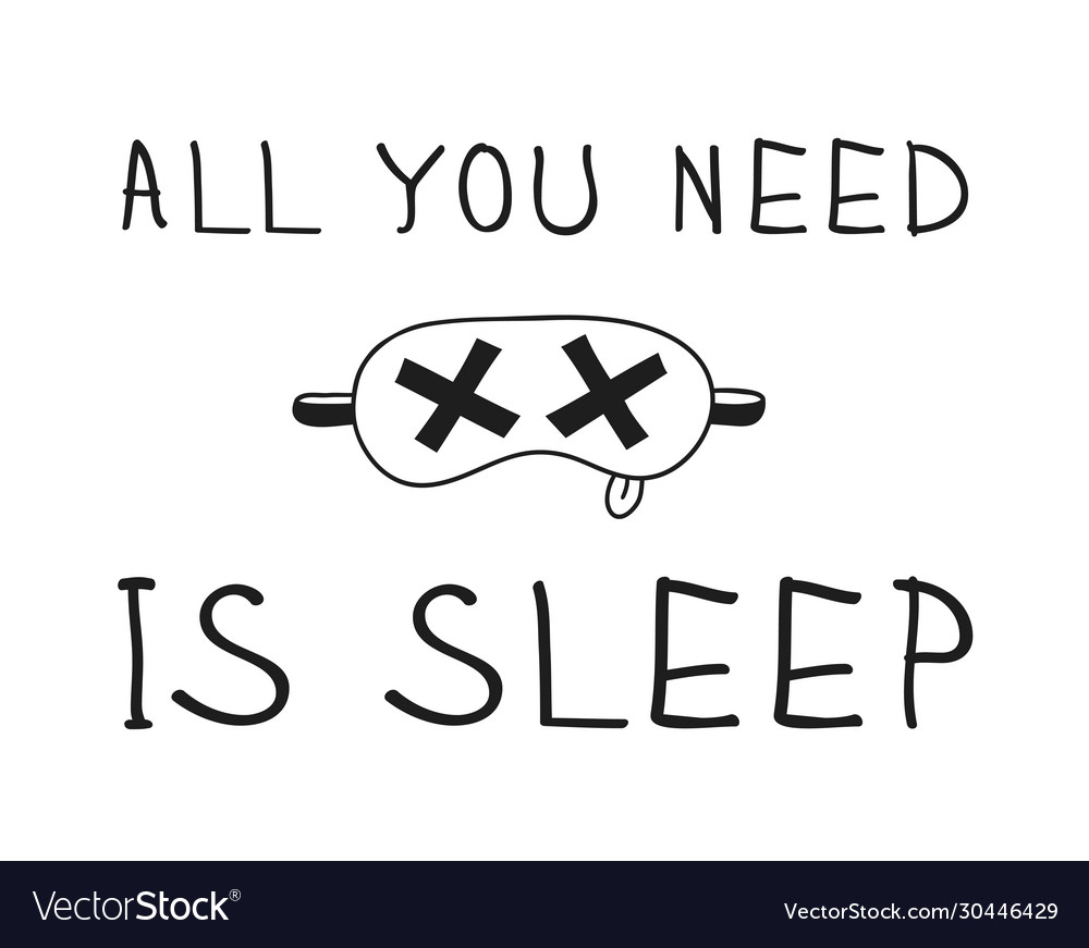 Hand drawn objects about sleep routines and text Vector Image Hand drawn objects about sleep routines and text