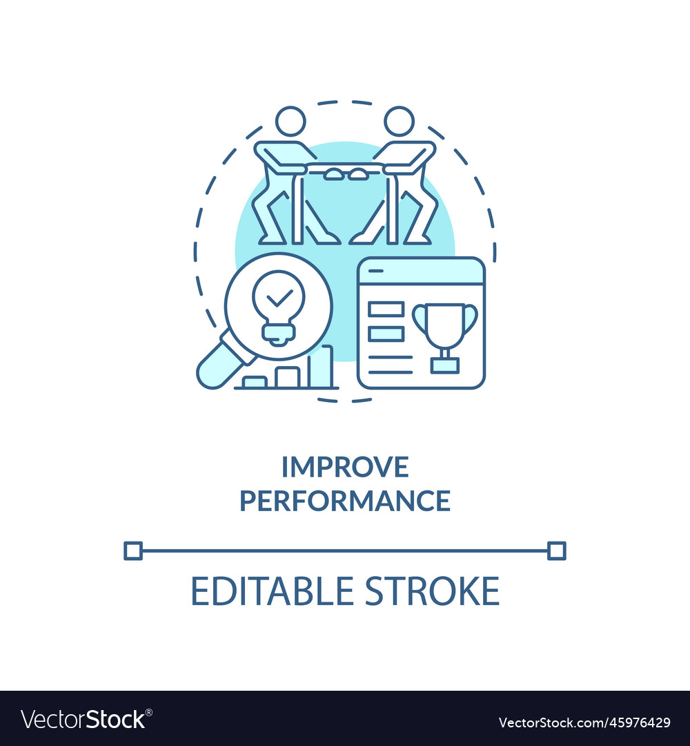 Improve performance turquoise concept icon Vector Image