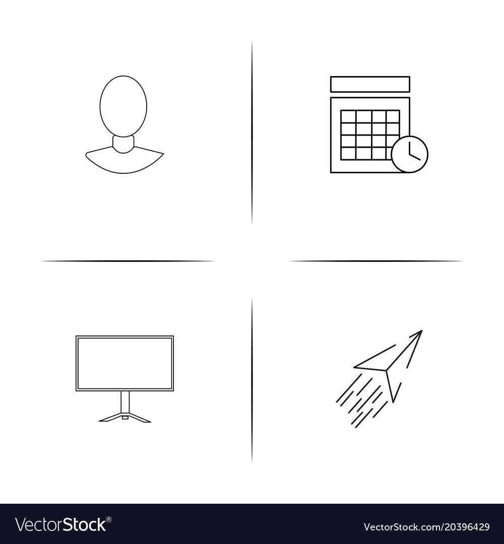 Interface simple linear icon setsimple outline
