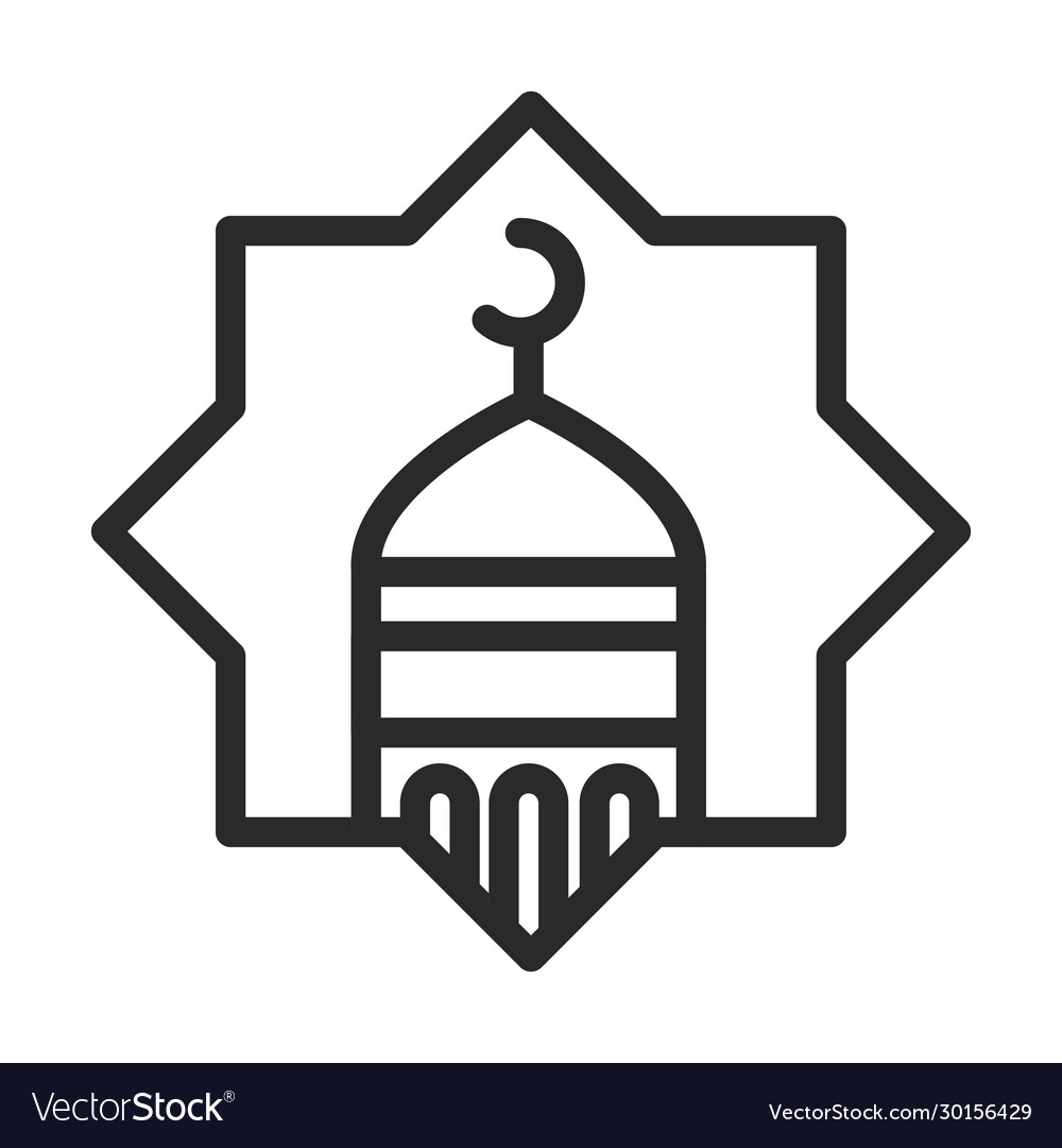 Mosque moon temple ramadan arabic islamic Vector Image