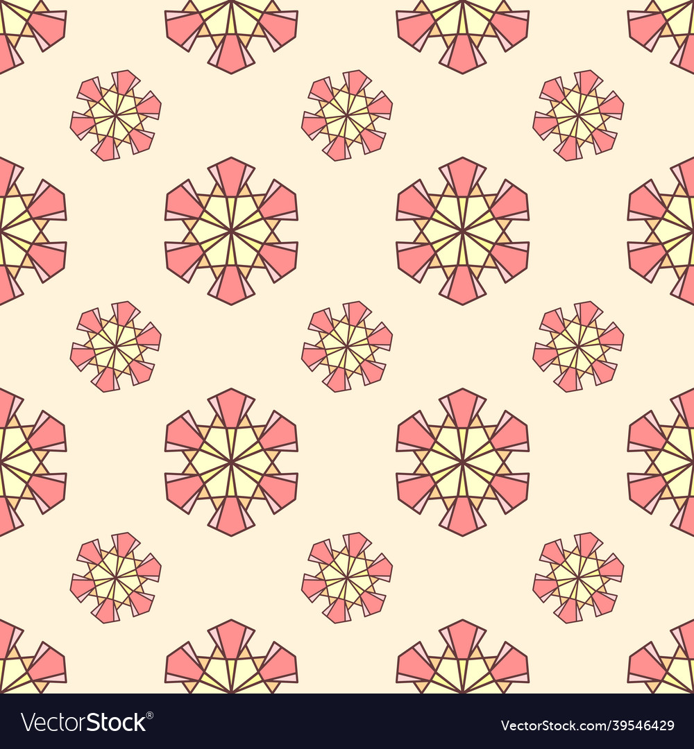 Multicolored ornamental object seamless repeat vector image Multicolored ornamental object seamless repeat