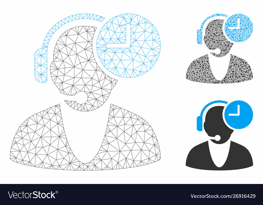 Operator time mesh network model vector image Operator time mesh network model