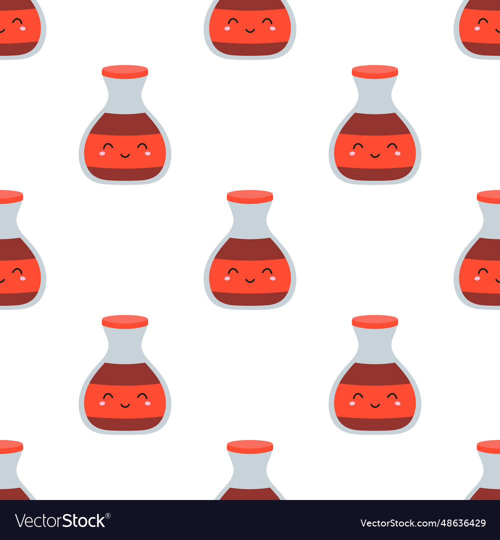 Seamless pattern with soy sauce character
