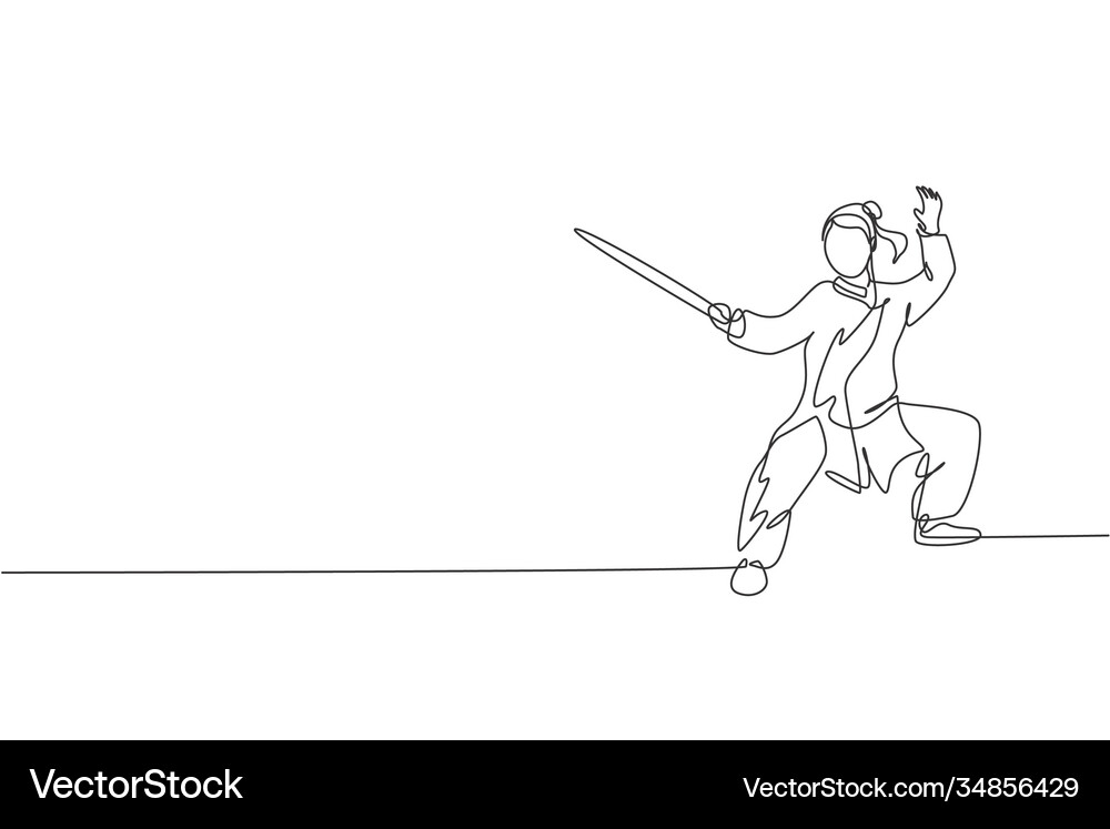 Single continuous line drawing young woman Vector Image
