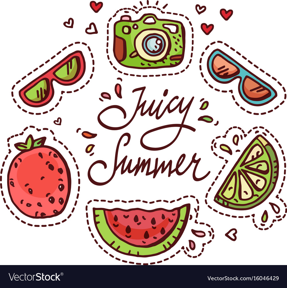 Summer doodle set Royalty Free Vector Image - VectorStock