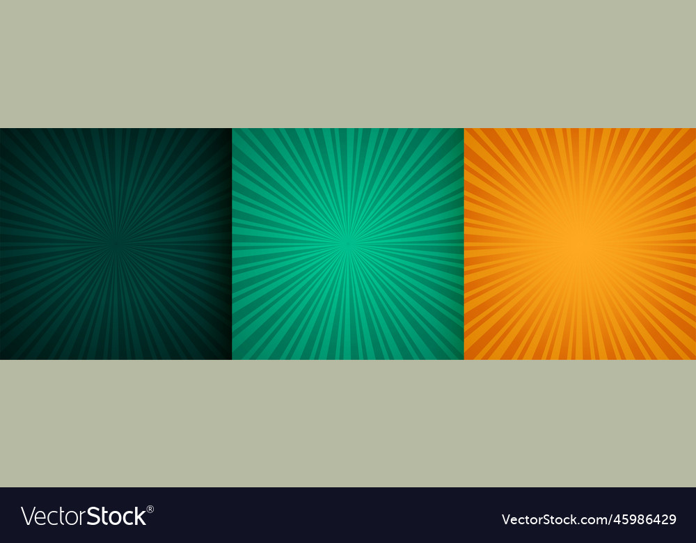 Sun burst zoom rays background set of three