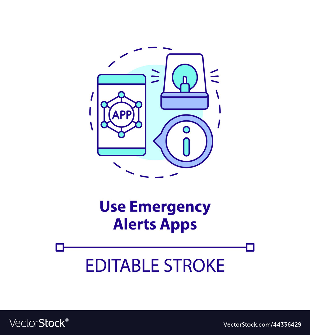 Use emergency alerts apps concept icon Royalty Free Vector