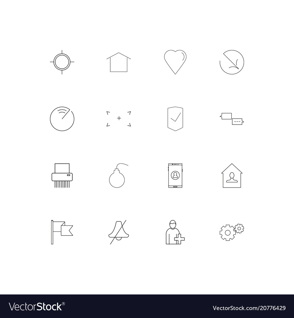 Web linear thin icons set outlined simple