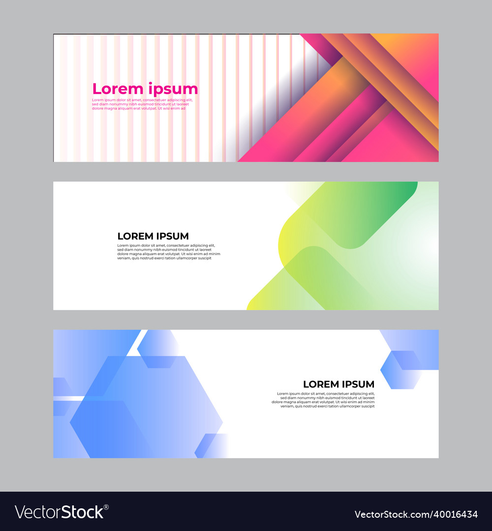 Abstract banner design web template set vector image Abstract banner design web template set