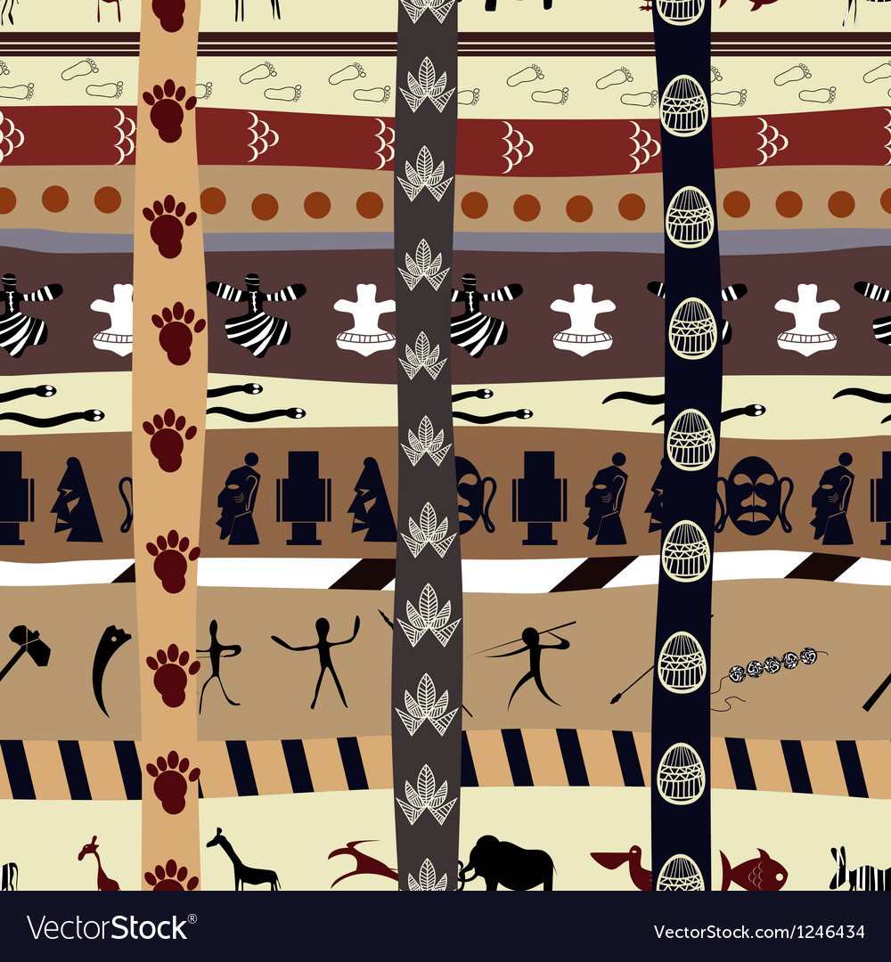 Abstract seamless pattern with silhouettes