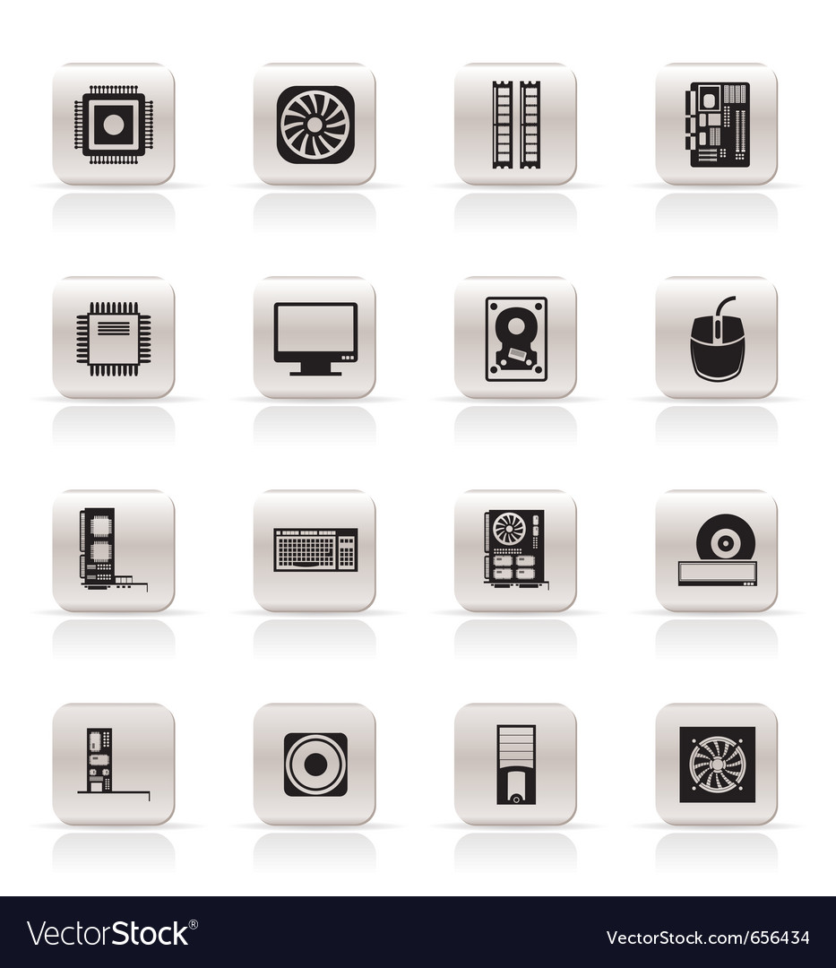 Computer Hardware Icons Set