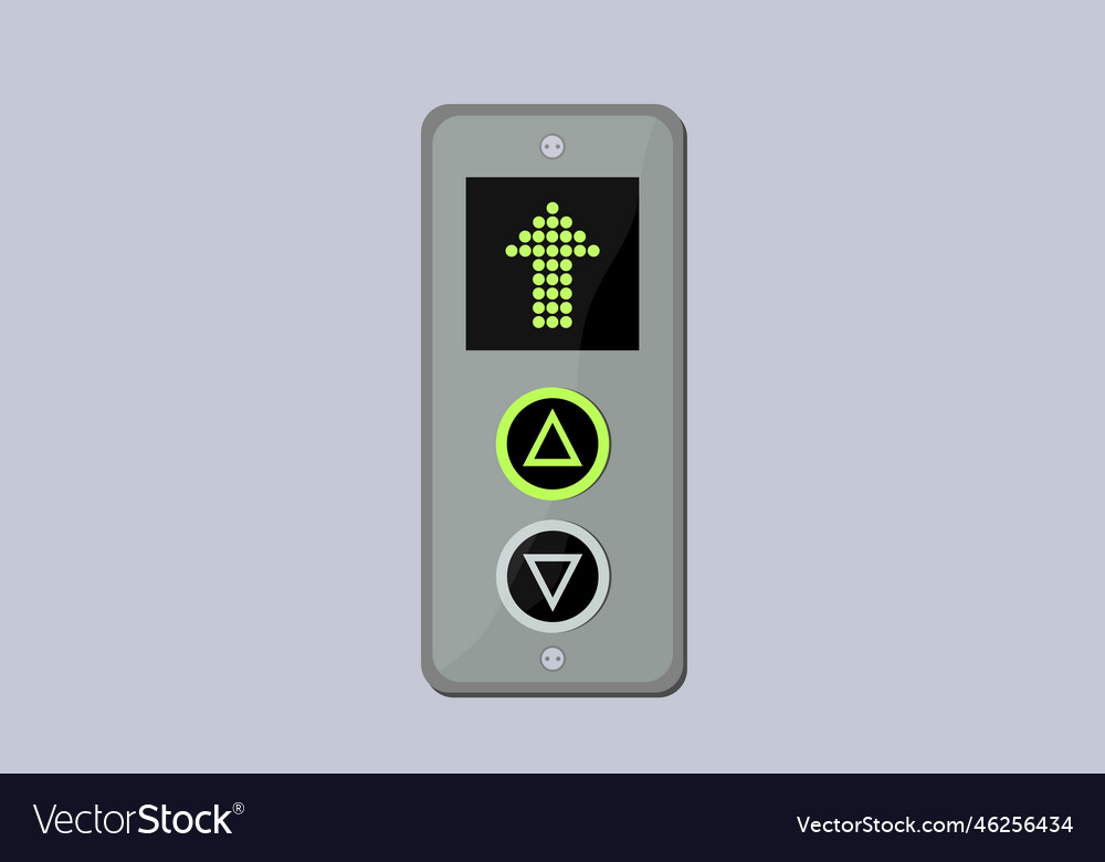 Elevator panel with buttons pressed up digital