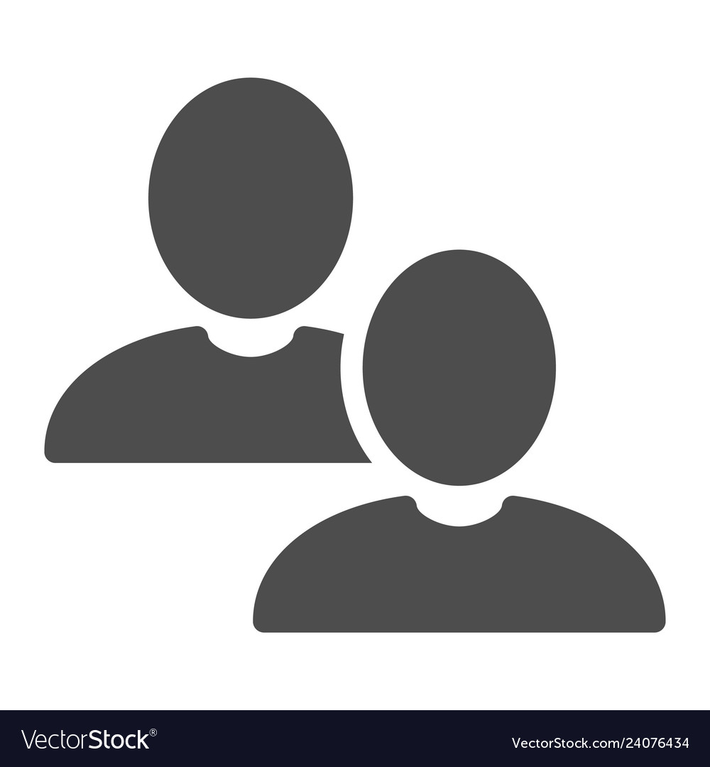Group solid icon users vector image Group solid icon users