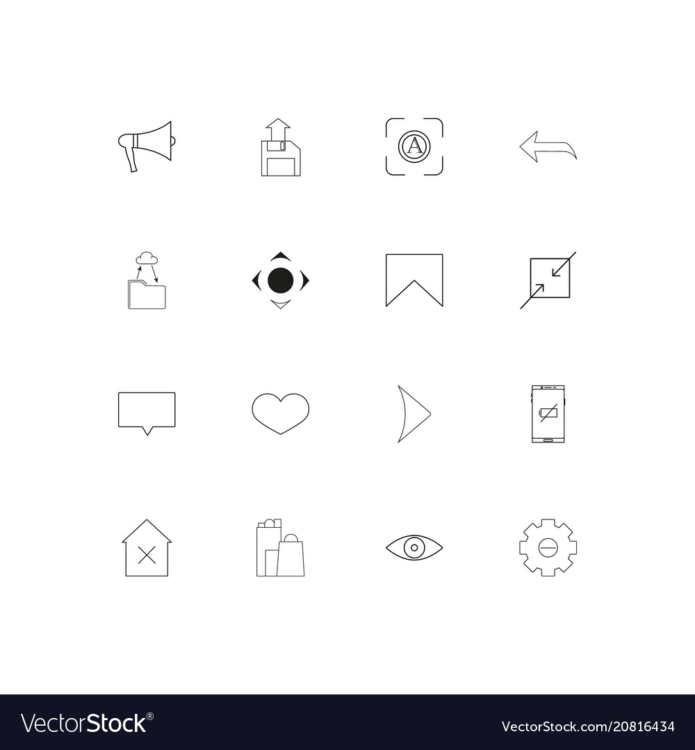 Interface linear thin icons set outlined simple
