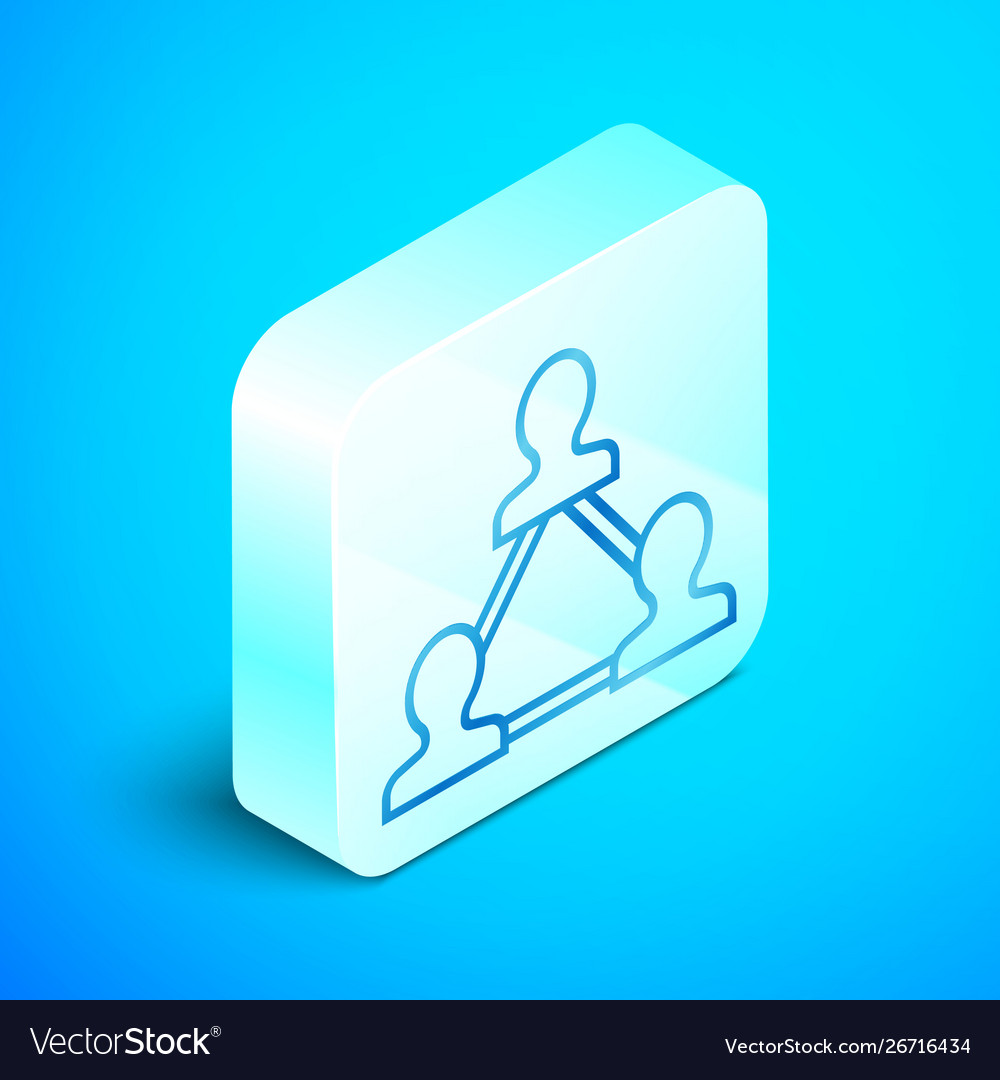 Isometric line project team base icon isolated