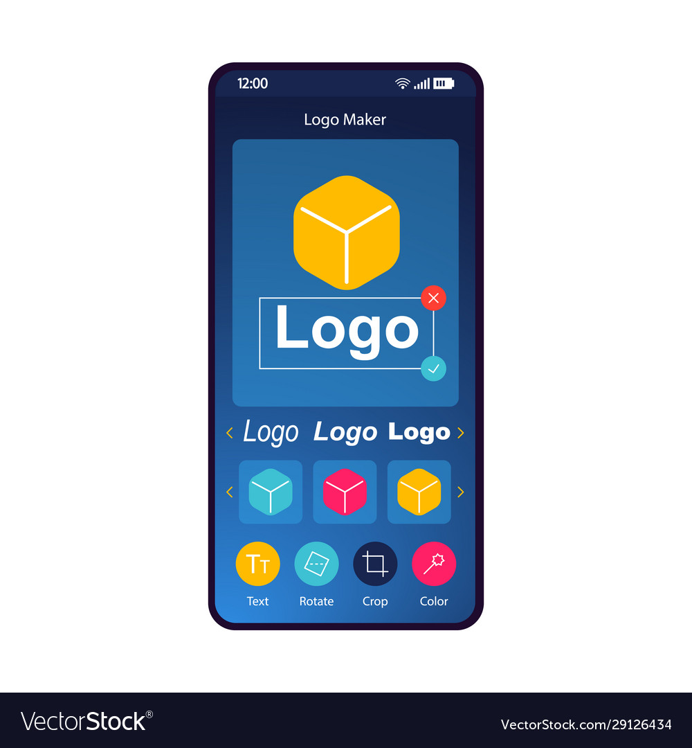 Logo maker app smartphone interface template Vector Image