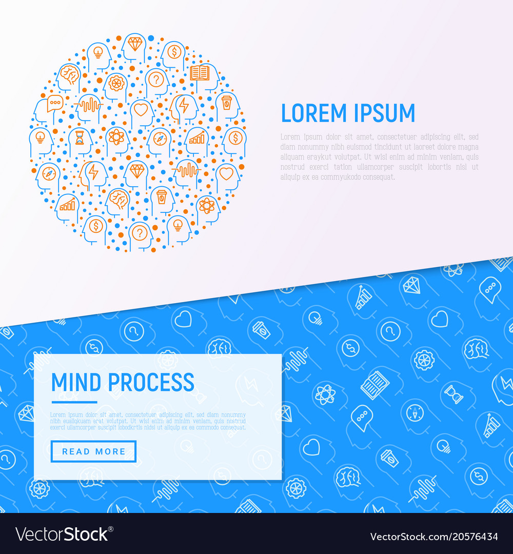 Mind process concept in circle