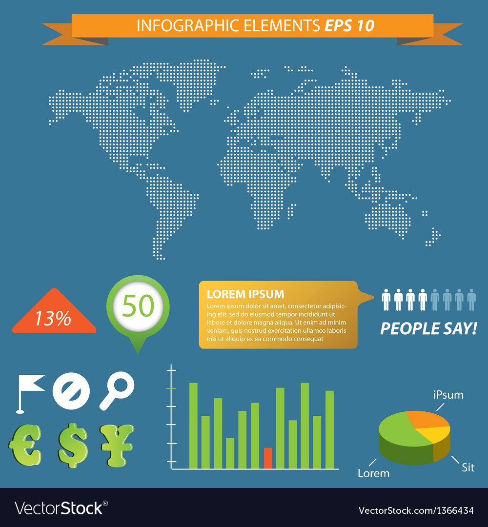 Modern infographic with map Royalty Free Vector Image