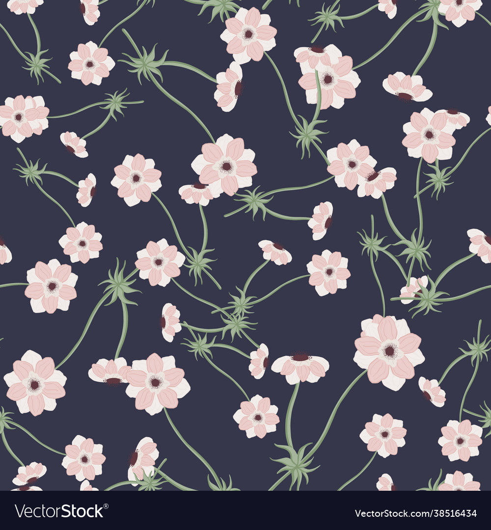 Nature seamless pattern with random little pink vector image Nature seamless pattern with random little pink