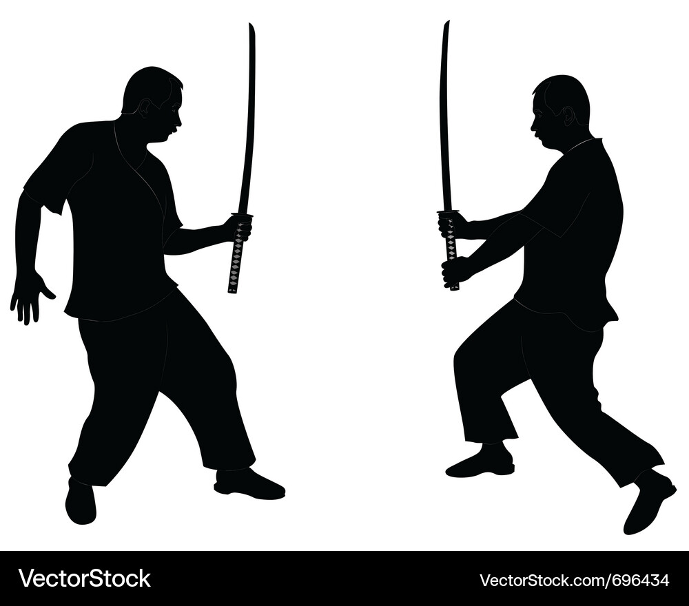 Silhouette Ninja Royalty Free Vector Image Vectorstock