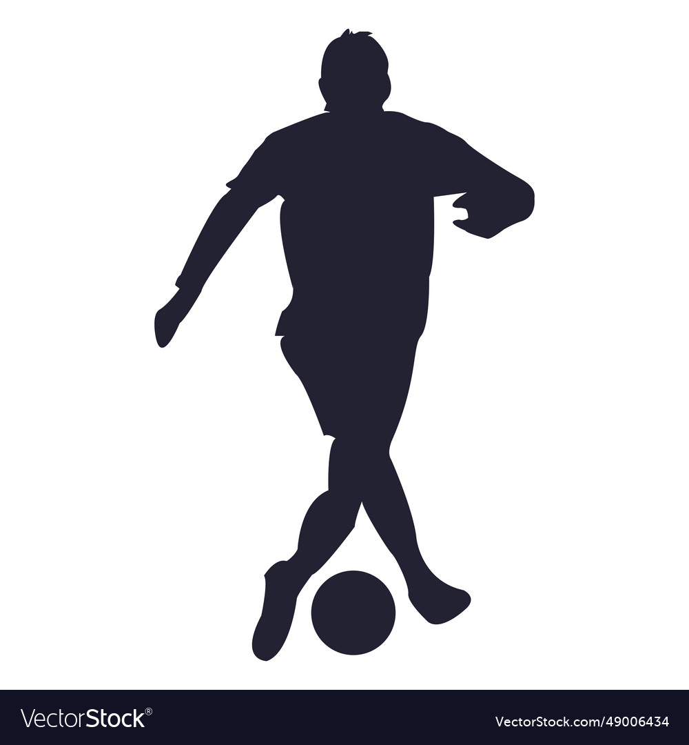 Soccer player tackling silhouette