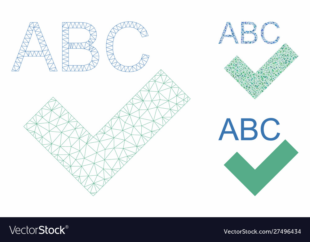 Spell checking mesh network model vector image Spell checking mesh network model