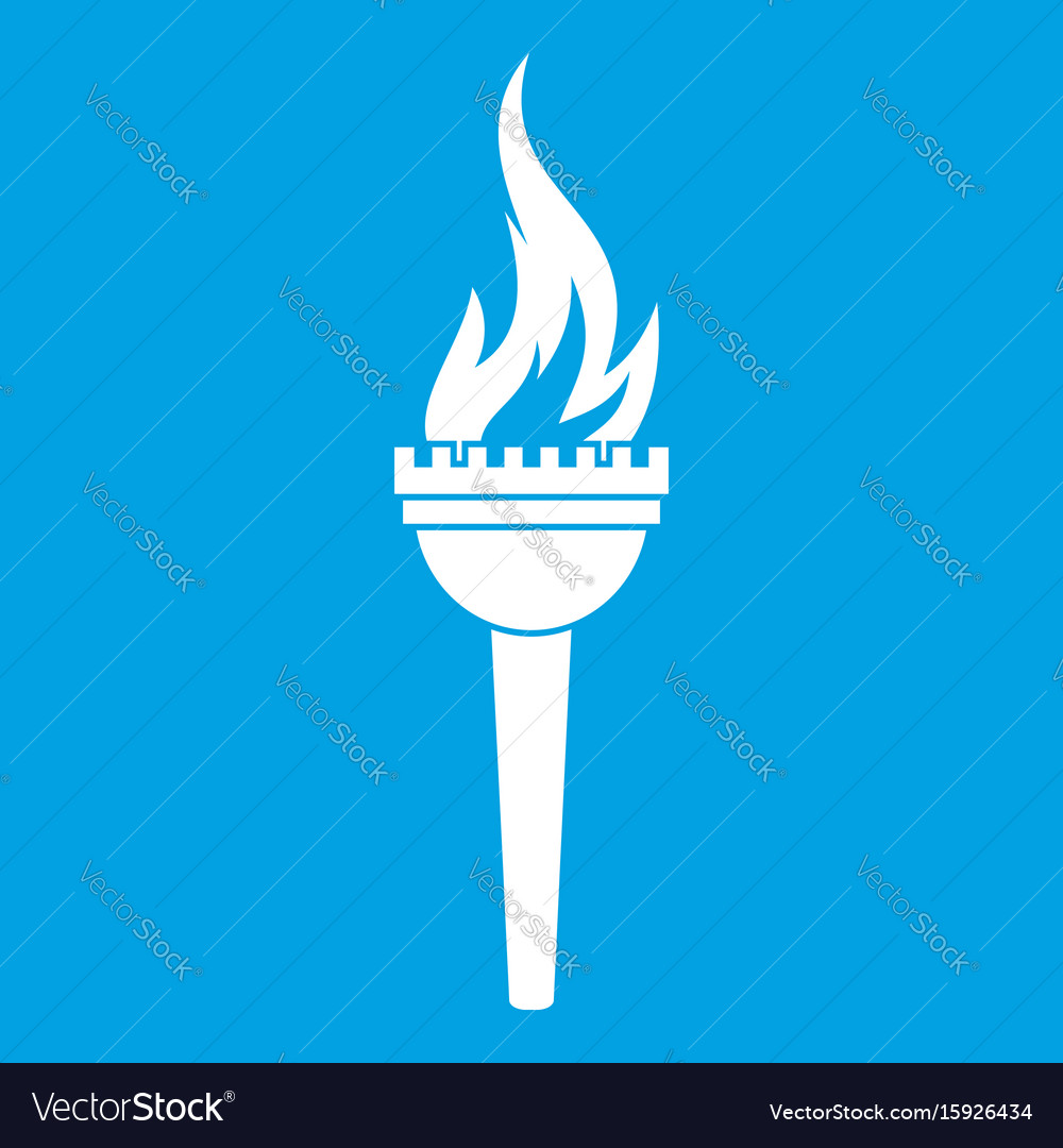 Torch icon white Royalty Free Vector Image - VectorStock
