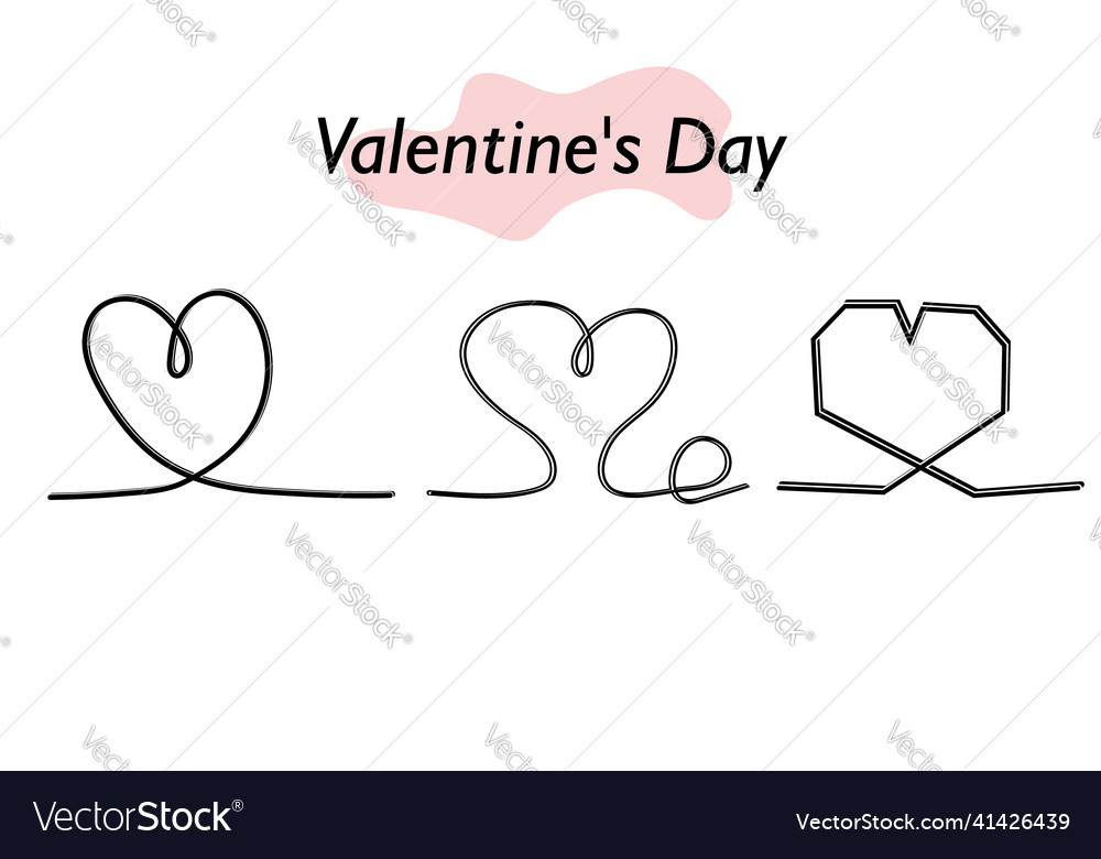 A set of hearts in linear design symbol Vector Image A set of hearts in linear design symbol