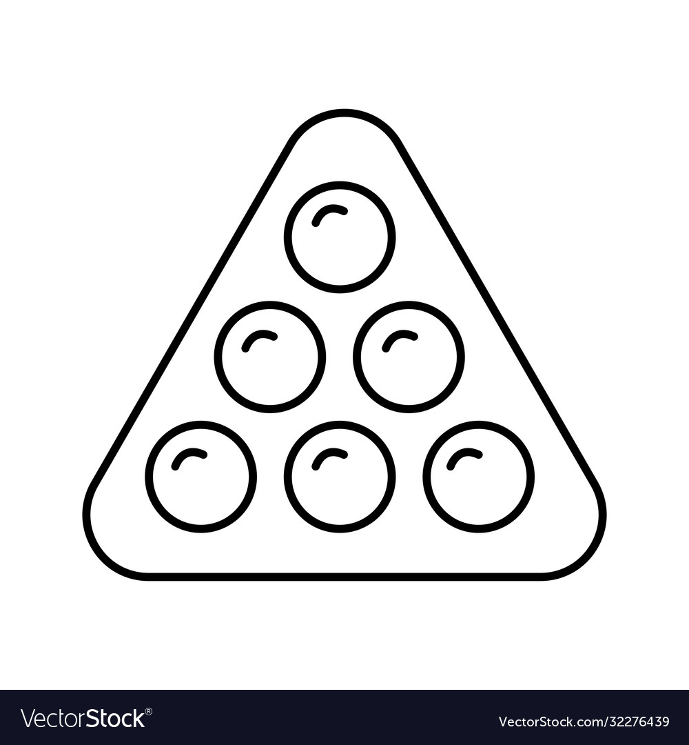 Billiards balls triangle line style icon