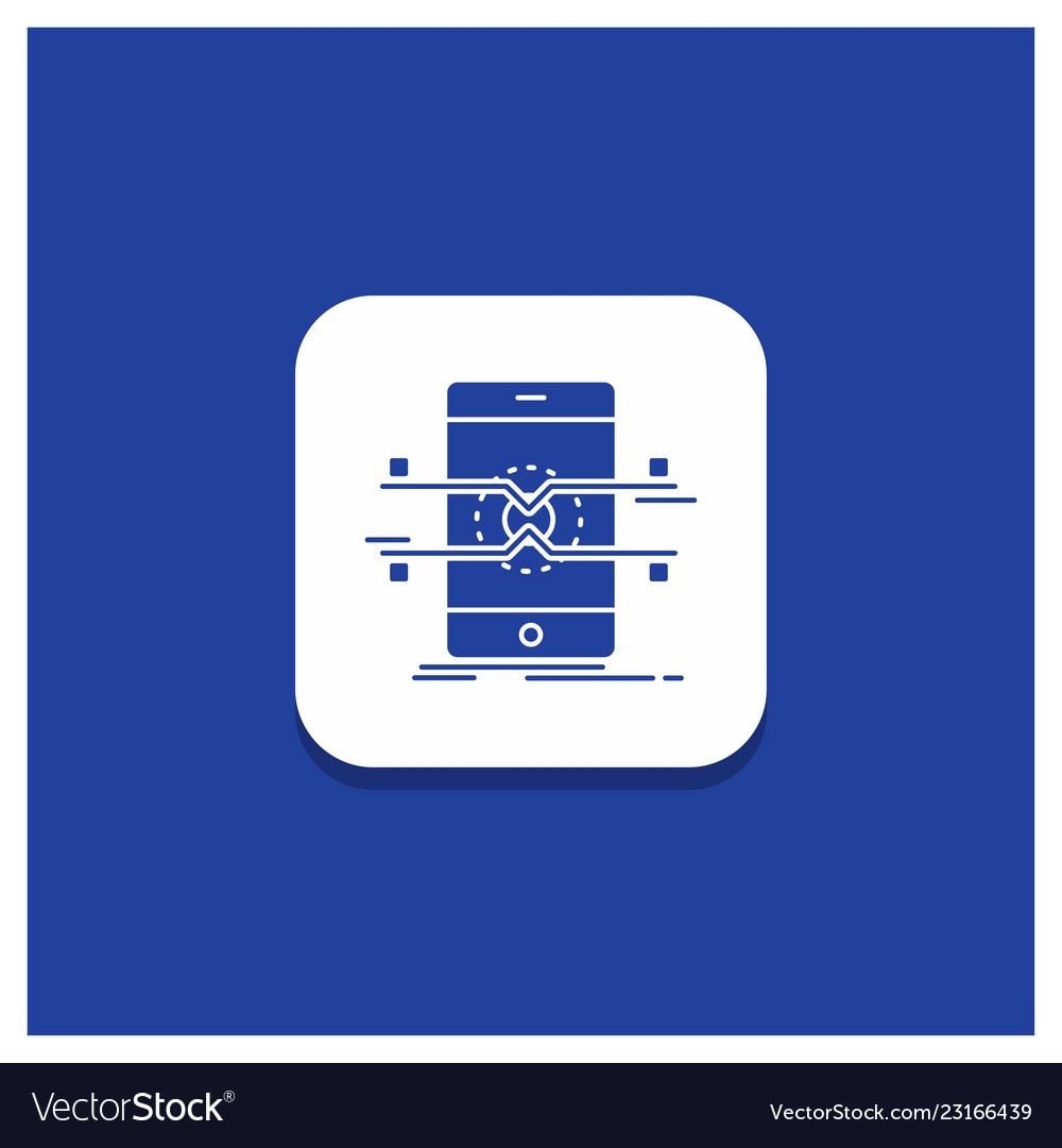 Blue round button for api interface mobile phone vector image Blue round button for api interface mobile phone