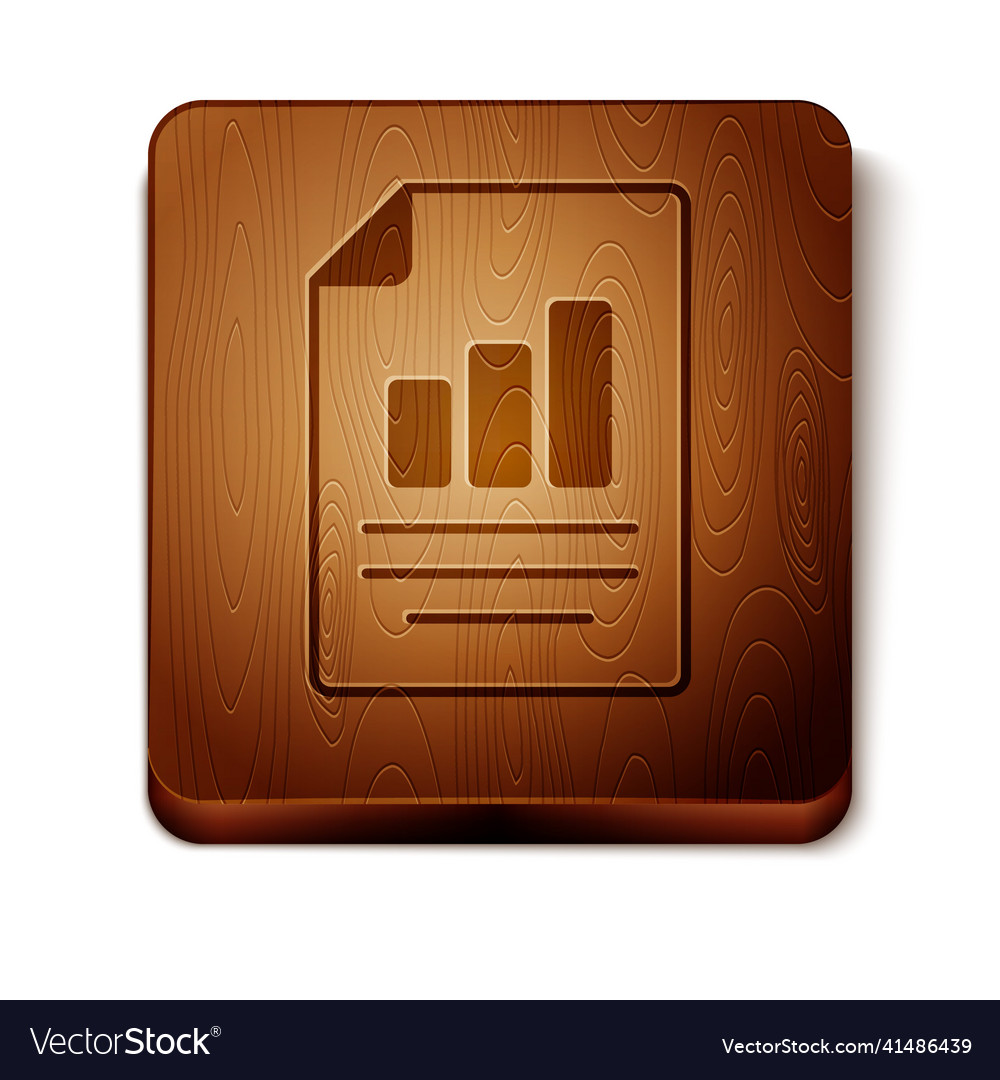 Brown document with graph chart icon isolated