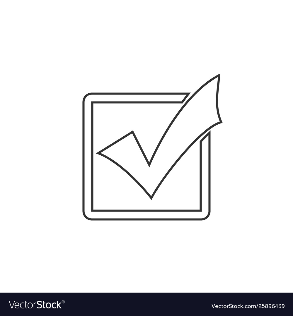 Check mark in a box line icon isolated tick Vector Image