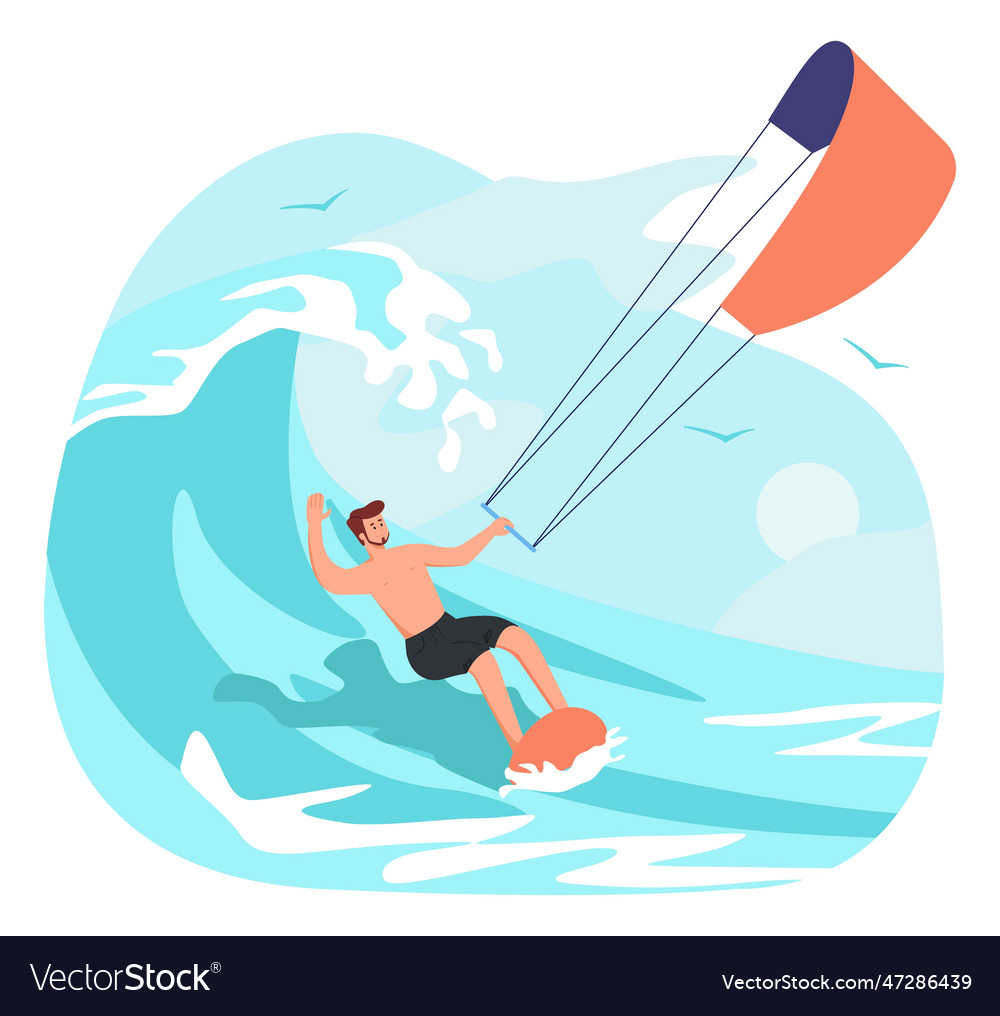 Concept of kitesurfing