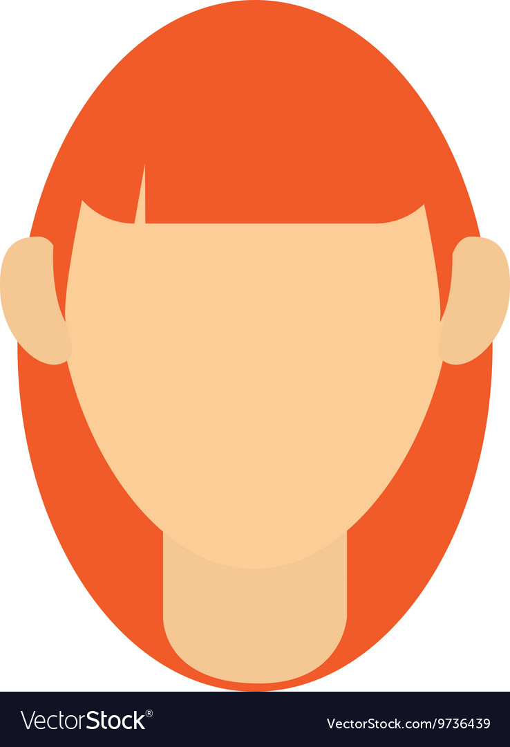 Faceless woman with long brown hair portrait icon