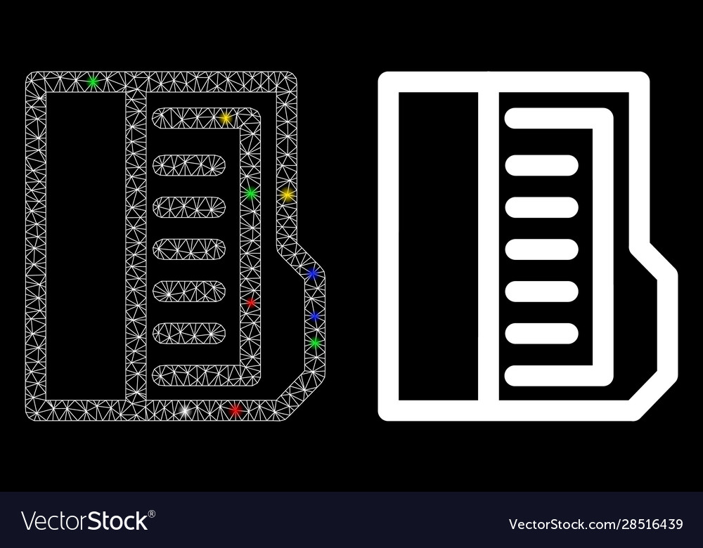 Flare mesh network open file icon with spots vector image Flare mesh network open file icon with spots
