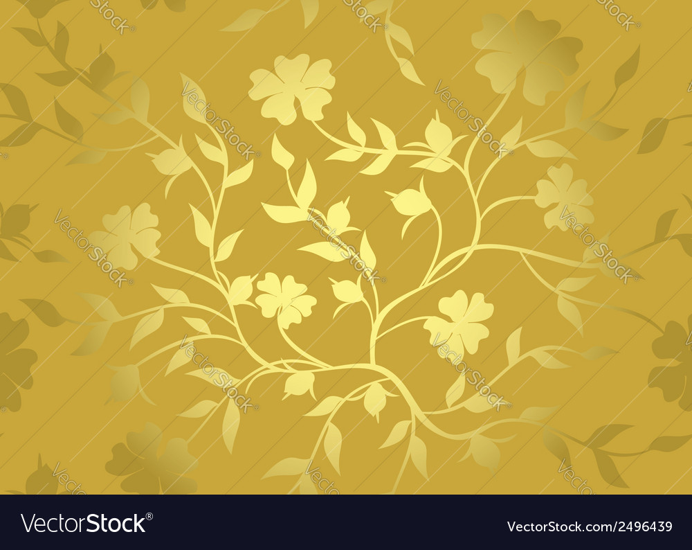 Floral golden pattern Royalty Free Vector Image