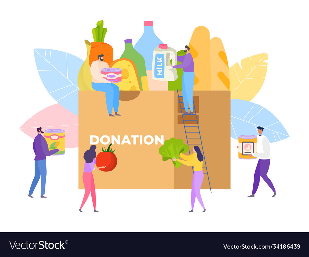 Food charity community volunteer donate product Vector Image