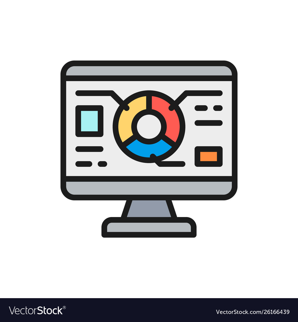 Graph diagram in computer browser Vector Image Graph diagram in computer browser