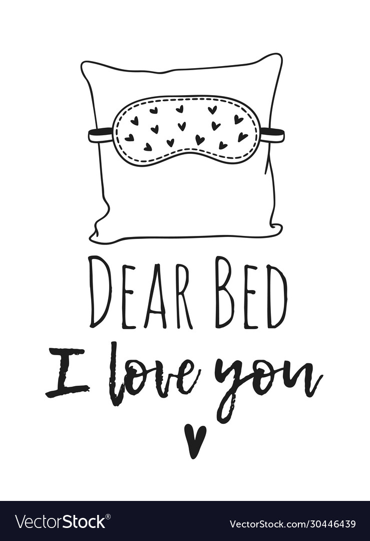 Hand drawn objects about sleep routines and text vector image Hand drawn objects about sleep routines and text