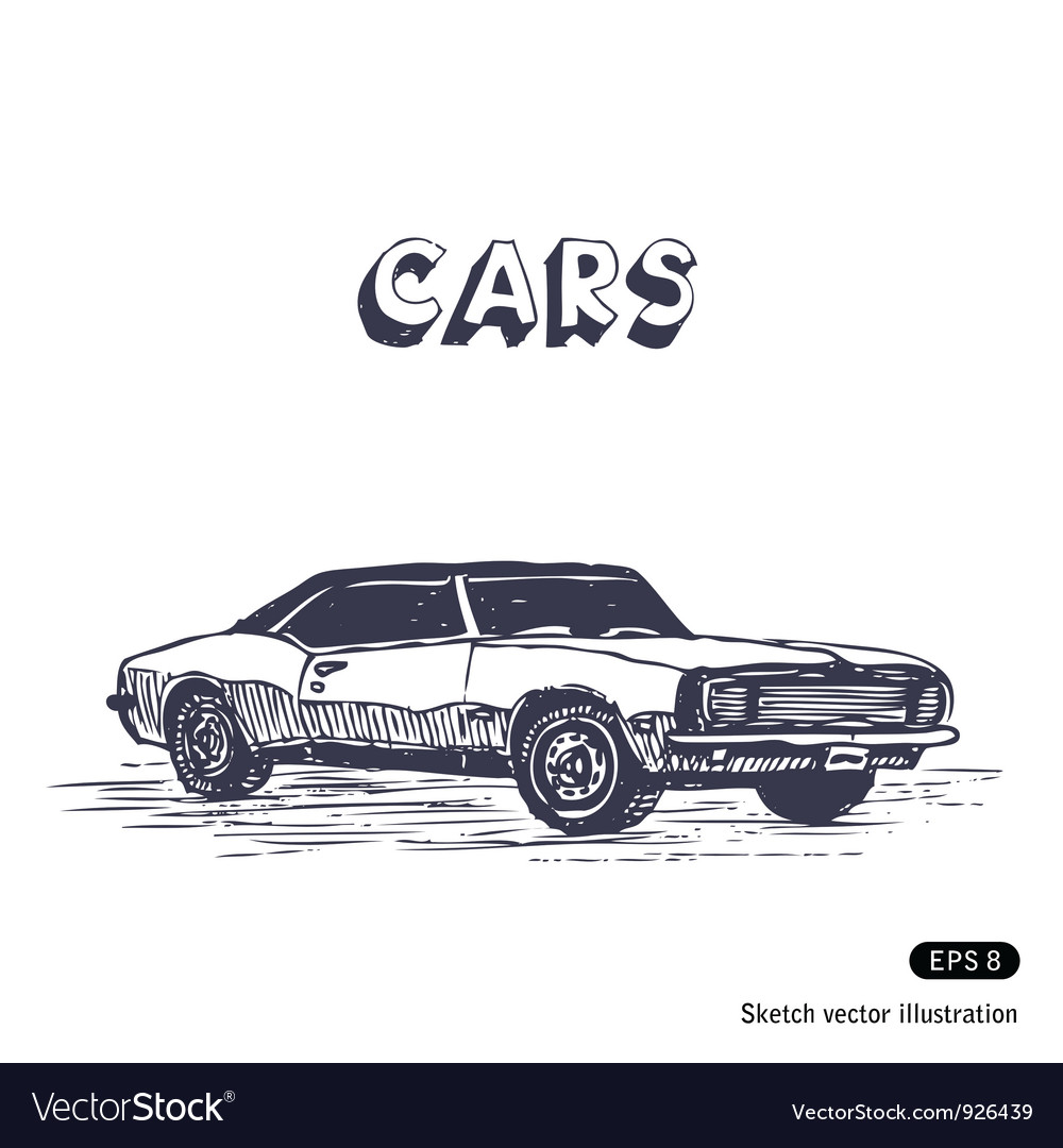 Old muscle car Royalty Free Vector Image - VectorStock