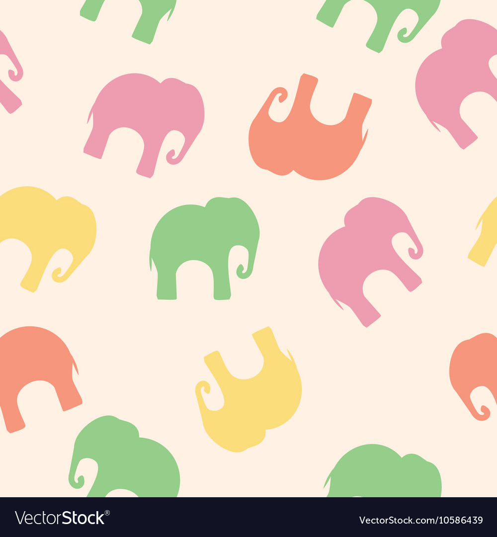 Seamless pattern with colorful elephants