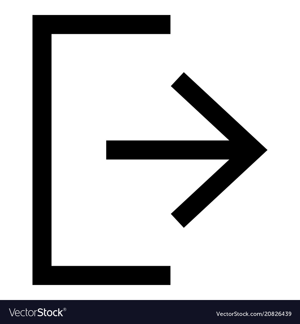Symbol exit icon black color flat style simple