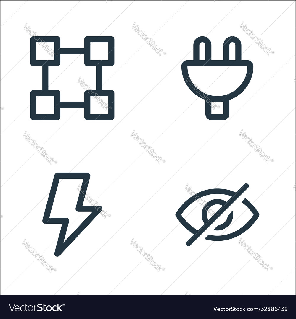 User interface line icons linear set quality vector image User interface line icons linear set quality